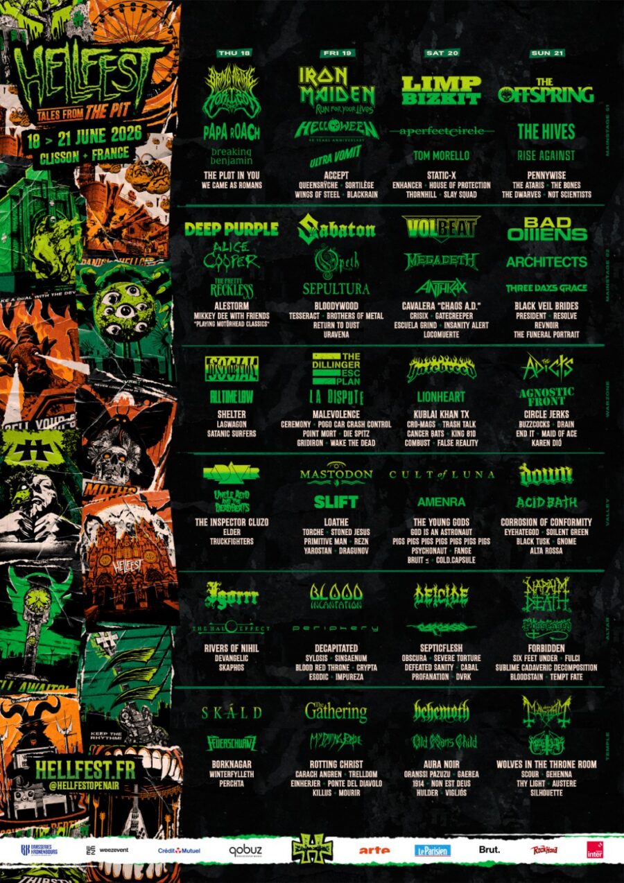 Affiche complète Hellfest 2026